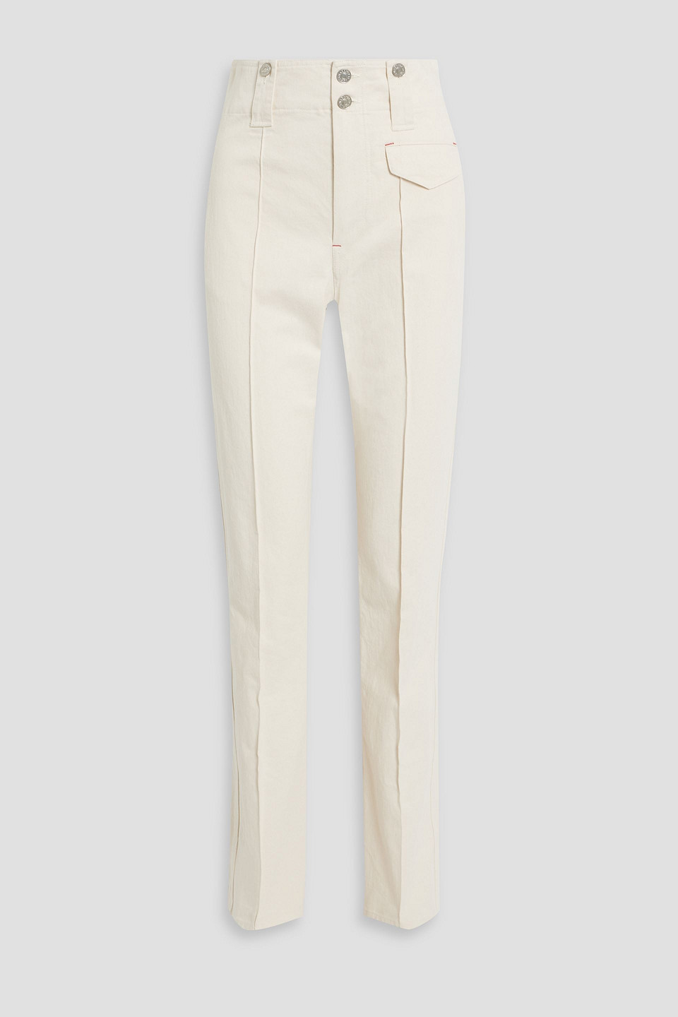 Isabel Marant Dilirok Cotton-twill Straight-leg Pants In Ecru