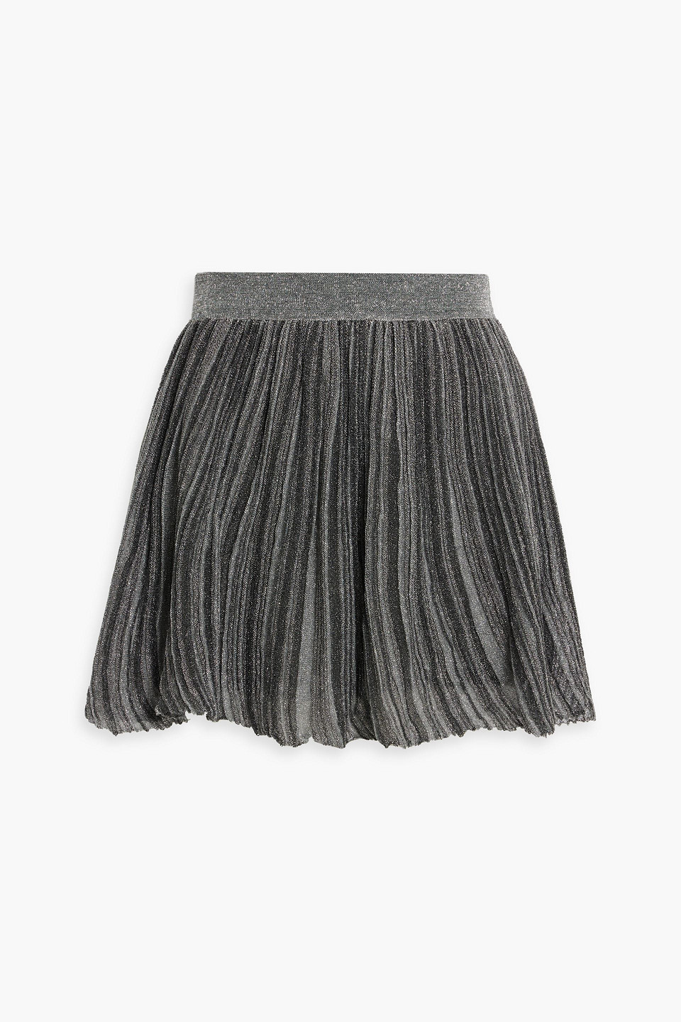 Isabel Marant Brayton Metallic Ribbed-knit Mini Skirt In Silver