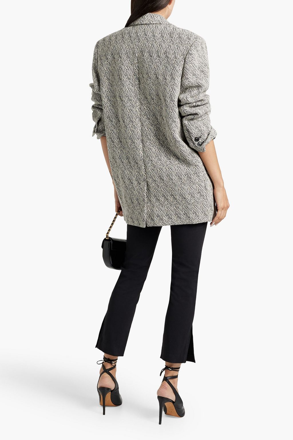 MARANT ÉTOILE Herringbone wool-blend tweed blazer