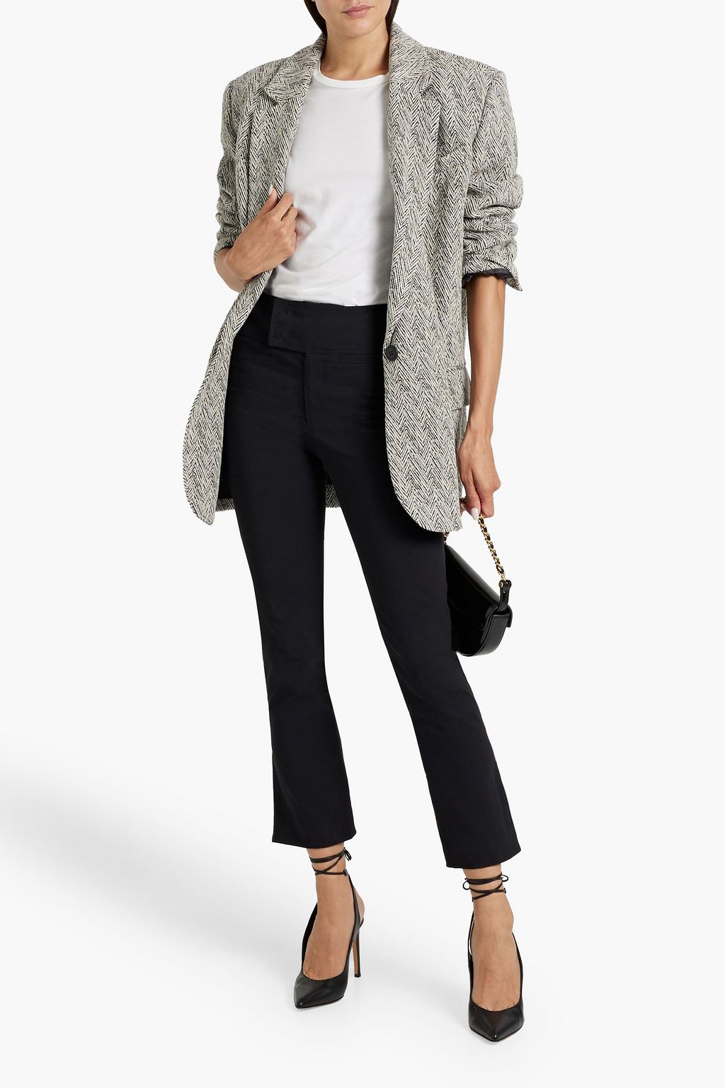 MARANT ÉTOILE Herringbone wool-blend tweed blazer