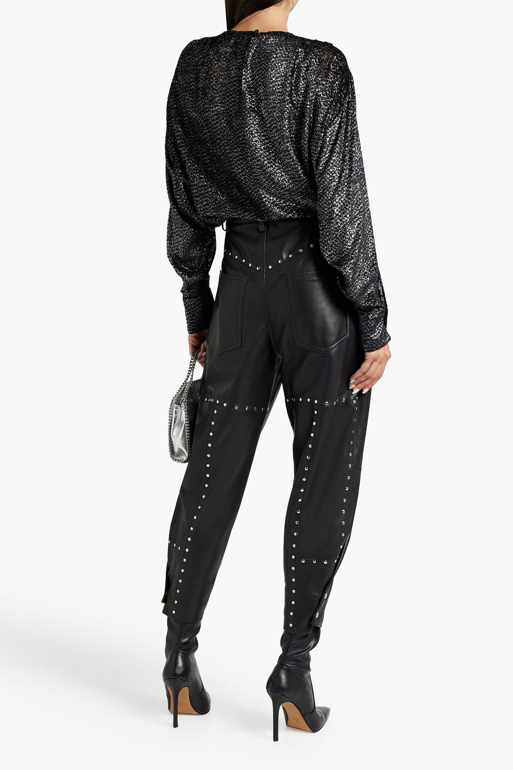 ISABEL MARANT Viamao studded leather tapered pants