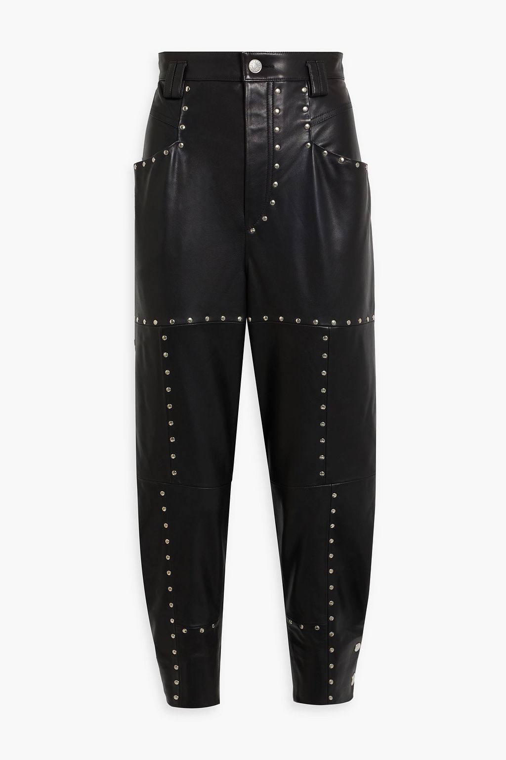 Viamao studded leather tapered pants black FR 34