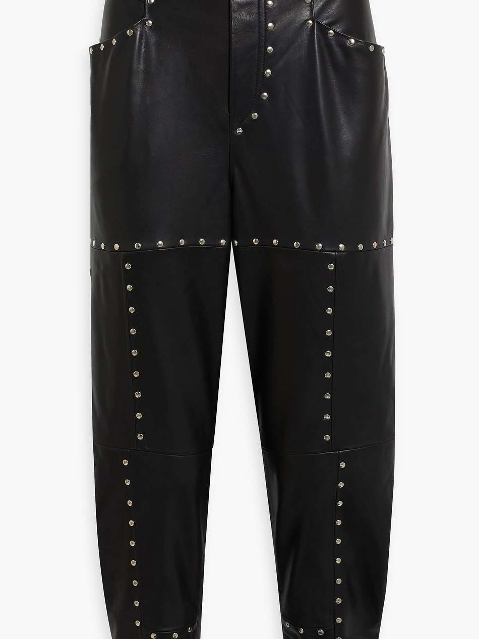 viamao studded leather tapered pants