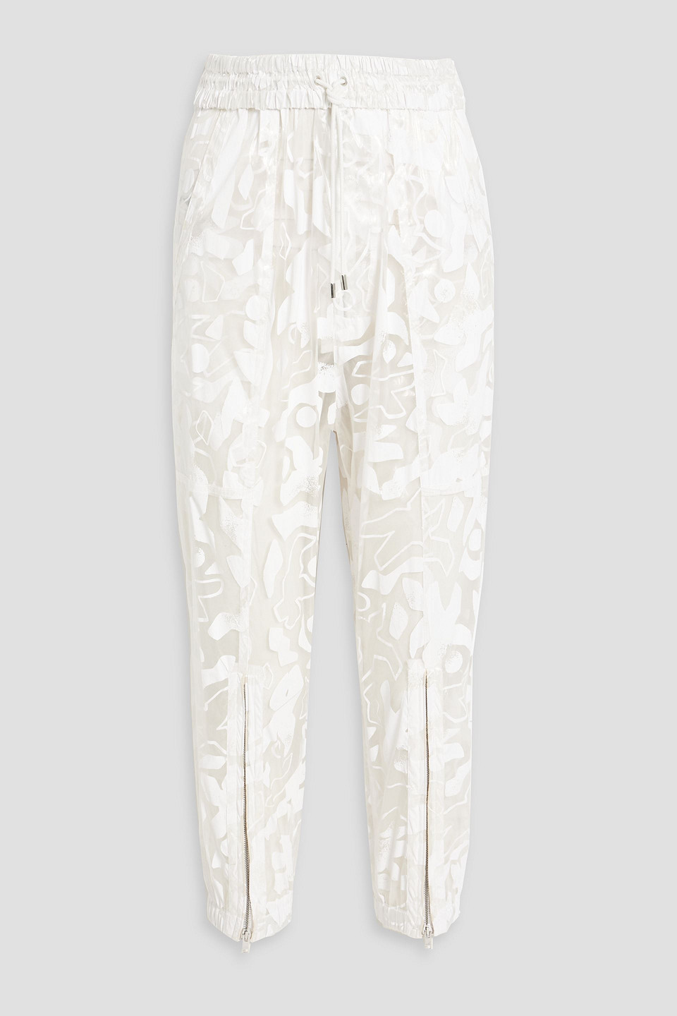 Isabel Marant Lahore Printed Coated Organza Tapered Pants In White