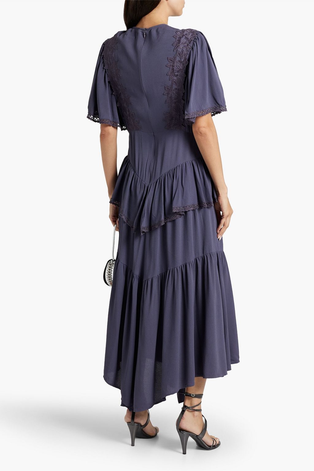 ISABEL MARANT Ladeira lace-trimmed ruffled maxi dress