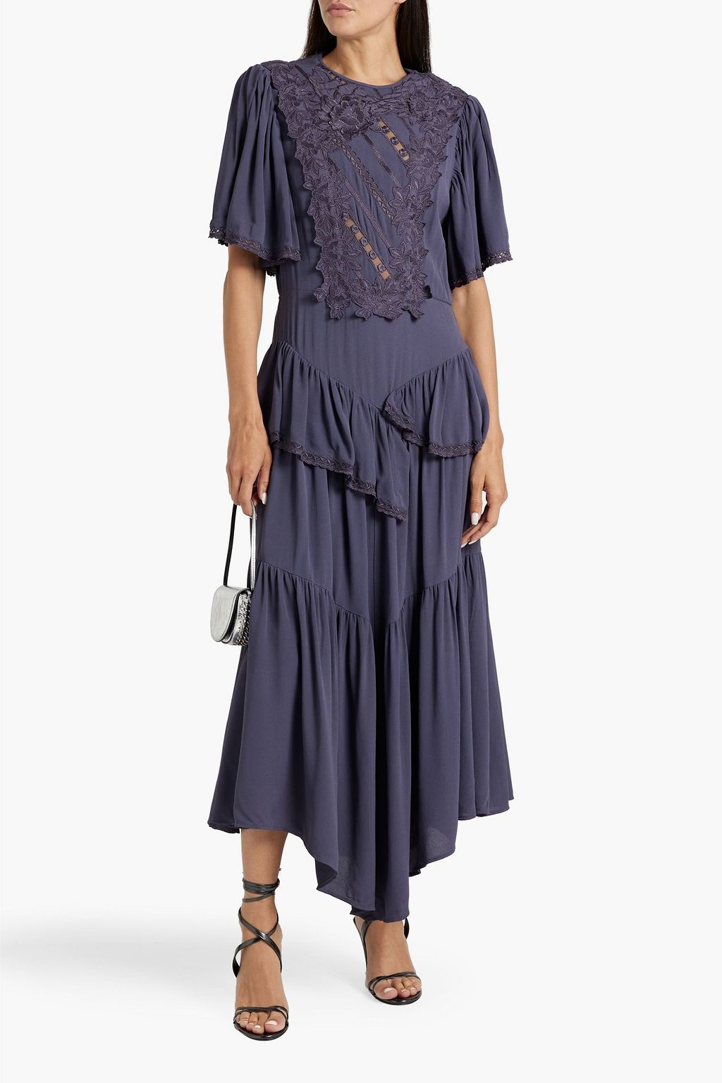 ISABEL MARANT Ladeira lace-trimmed ruffled maxi dress