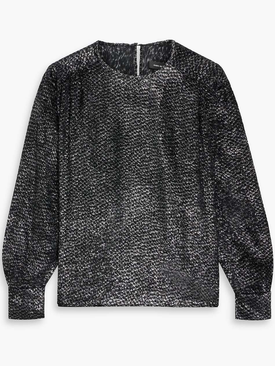 midway metallic fil coupé chiffon blouse