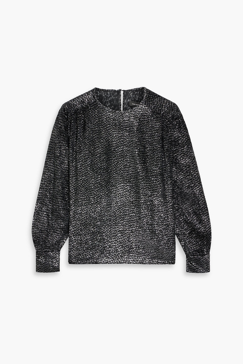 Isabel Marant Midway Metallic Fil Coupé Chiffon Blouse In Black