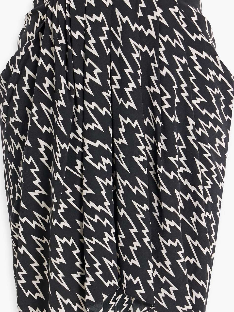 igina asymmetric printed silk-blend skirt