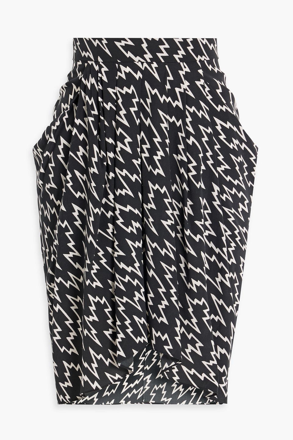 Isabel Marant Igina Asymmetric Printed Silk-blend Skirt In Black