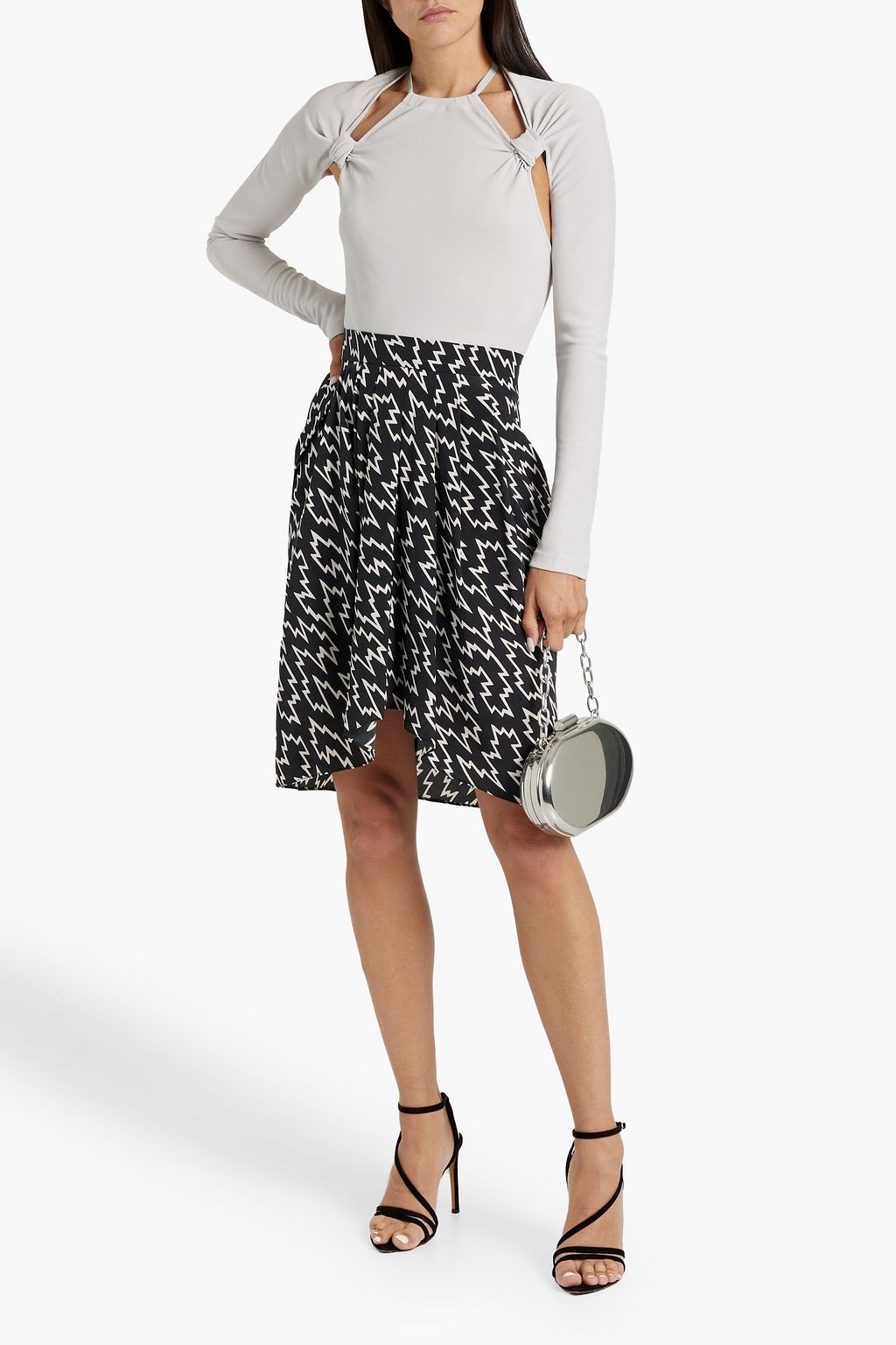 ISABEL MARANT Pleated printed silk-blend crepe de chine skirt