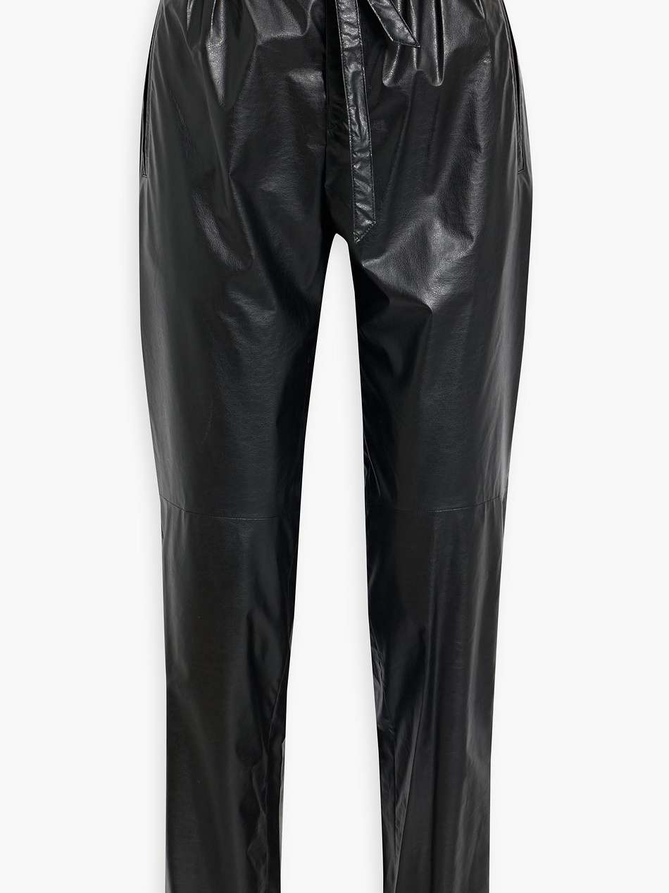 durad faux leather tapered pants