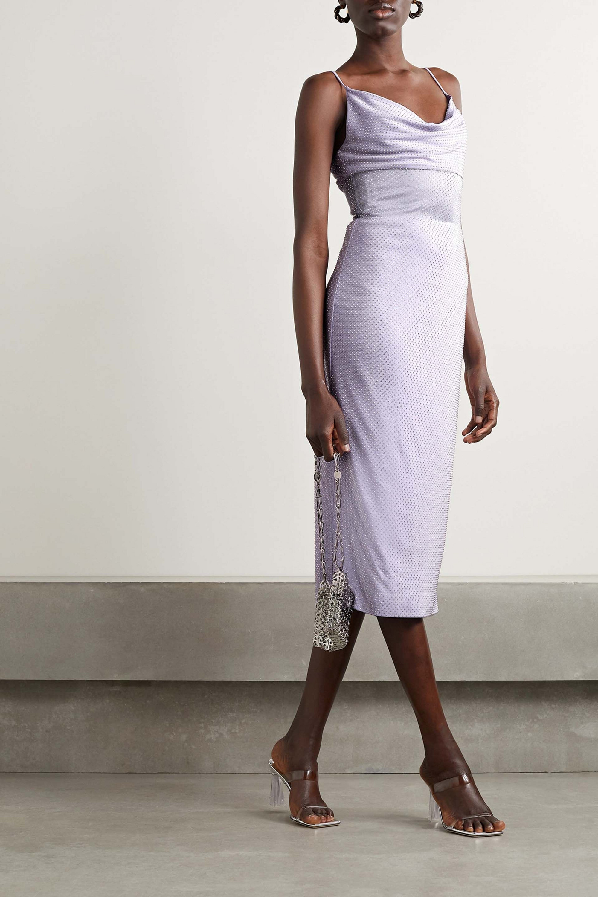 ET OCHS Harmony organza-trimmed embellished stretch-jersey midi dress
