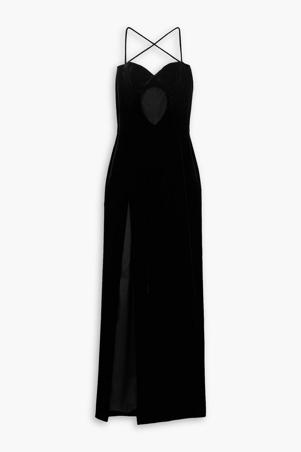 Alessandra Rich Cutout Stretch-velvet Gown In Black