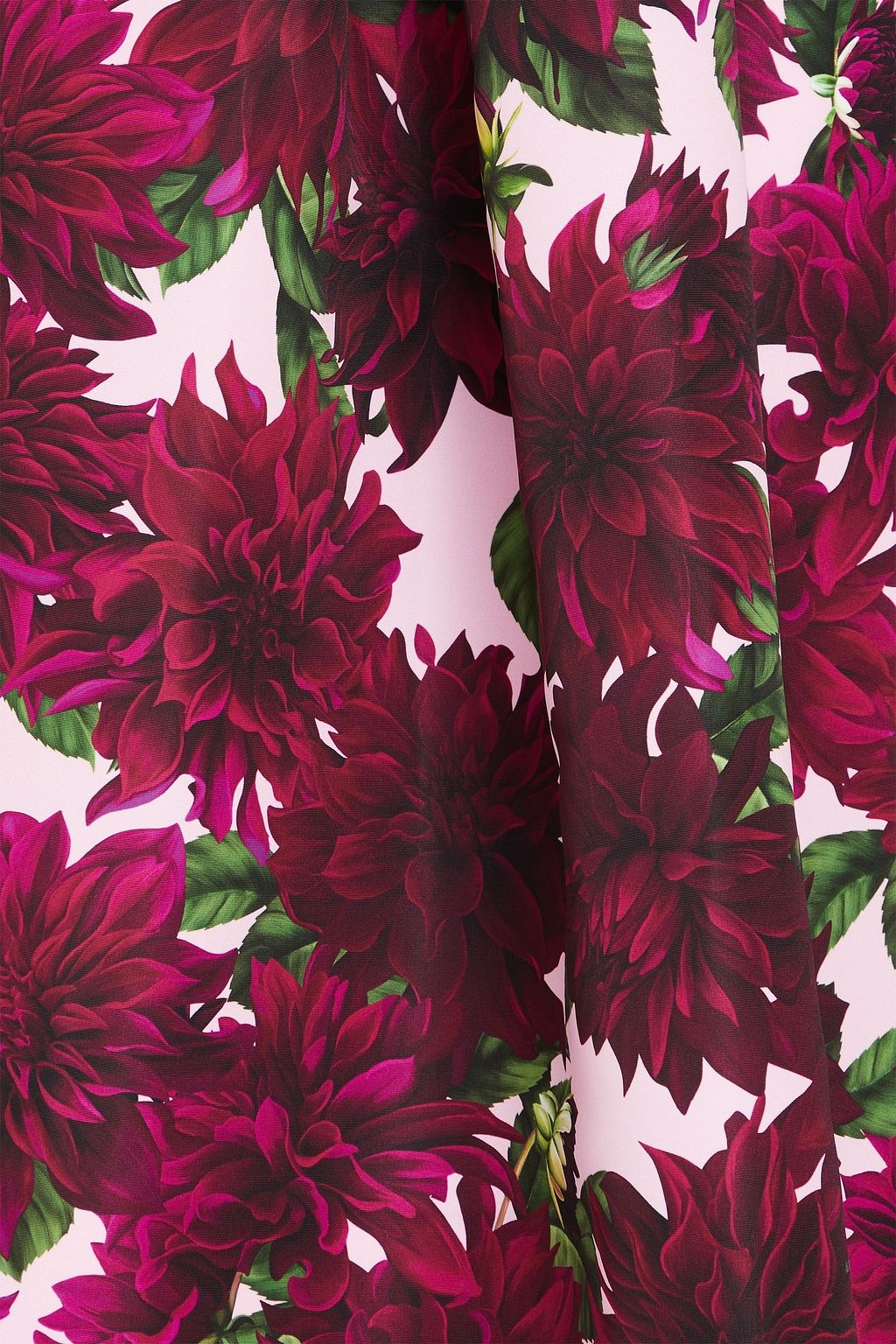 OSCAR DE LA RENTA Pleated floral-print faille skirt