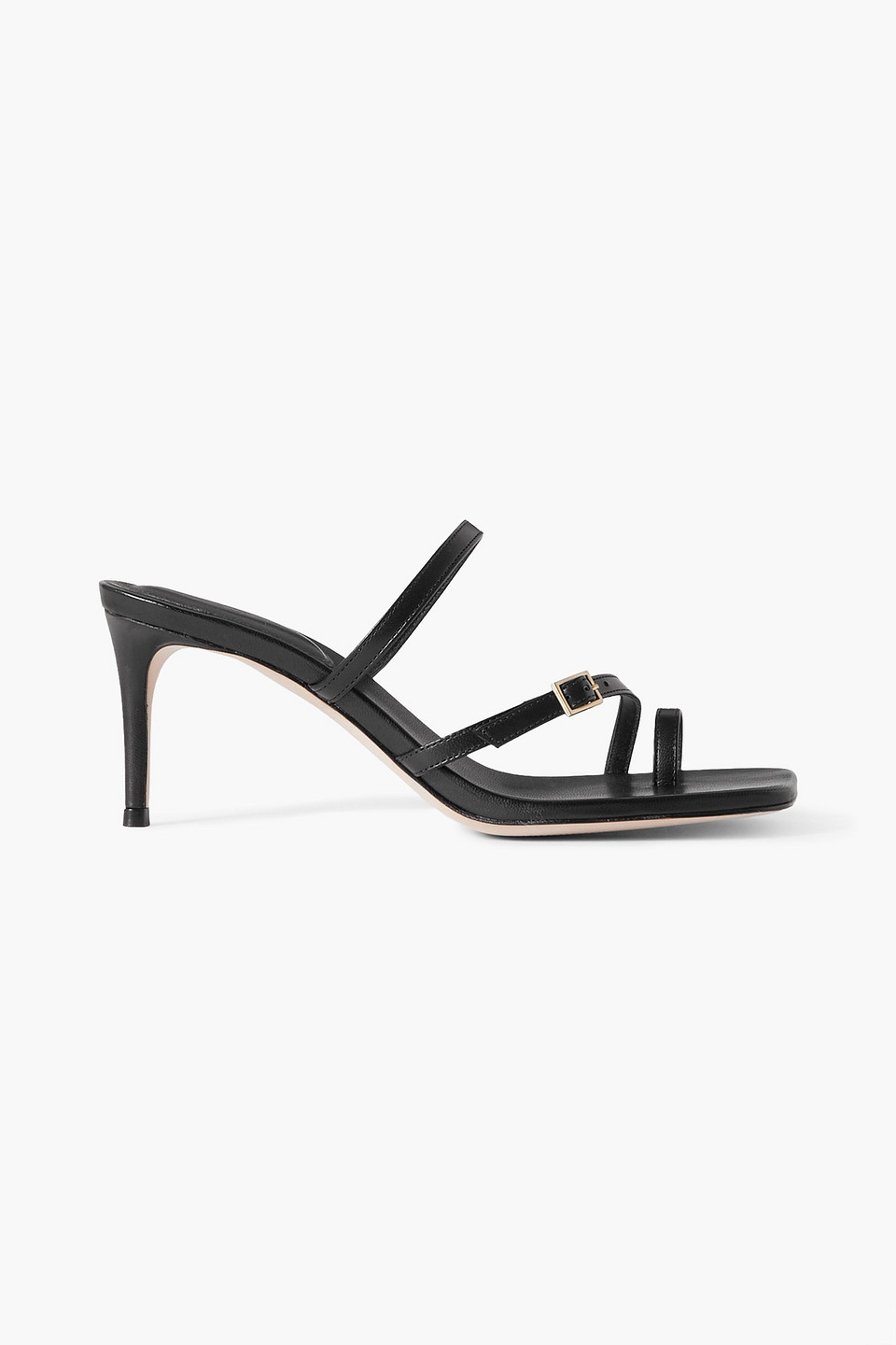 Porte & Paire Leather Sandals In Black