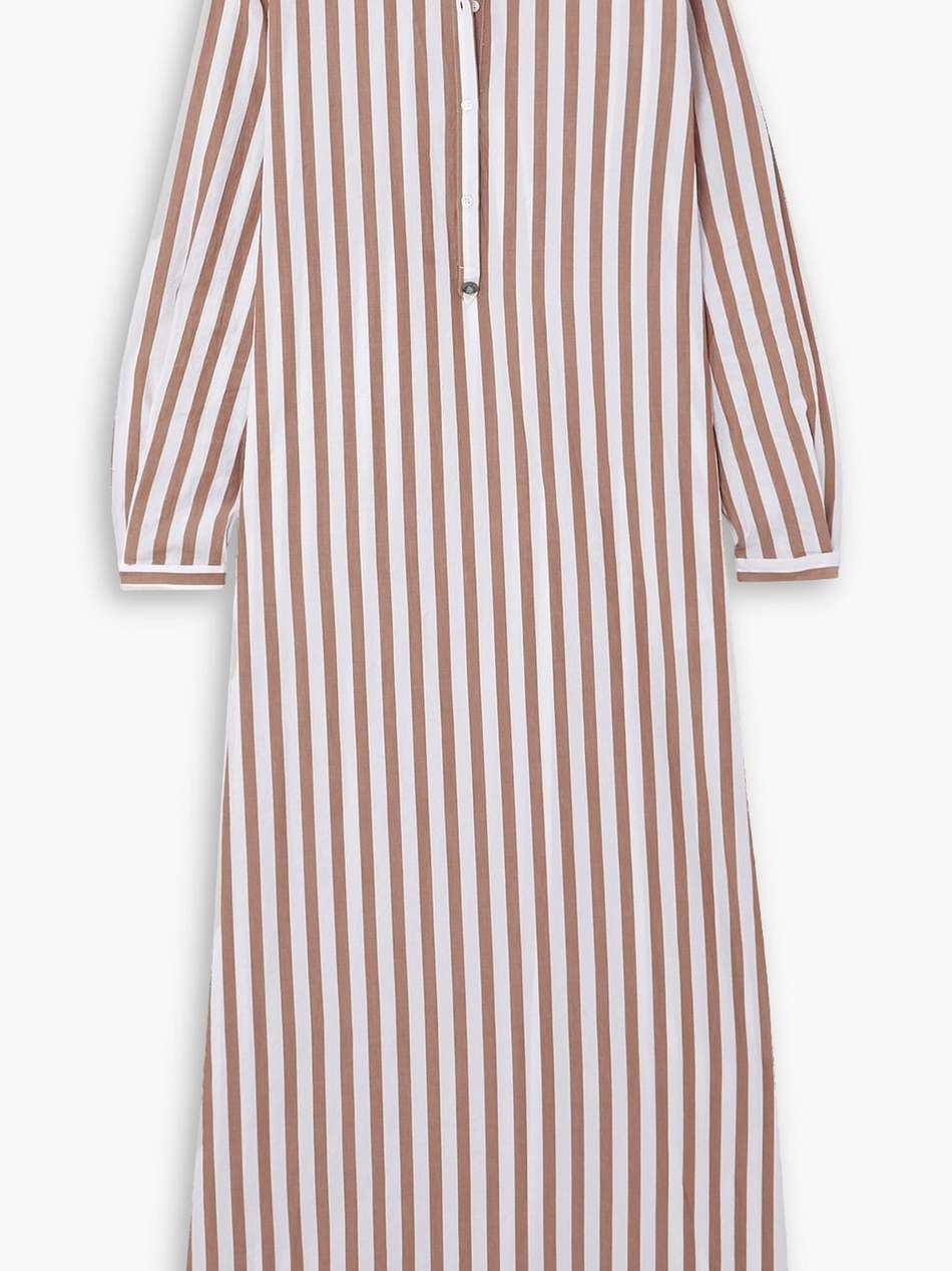valery striped embellished cotton-voile maxi dress