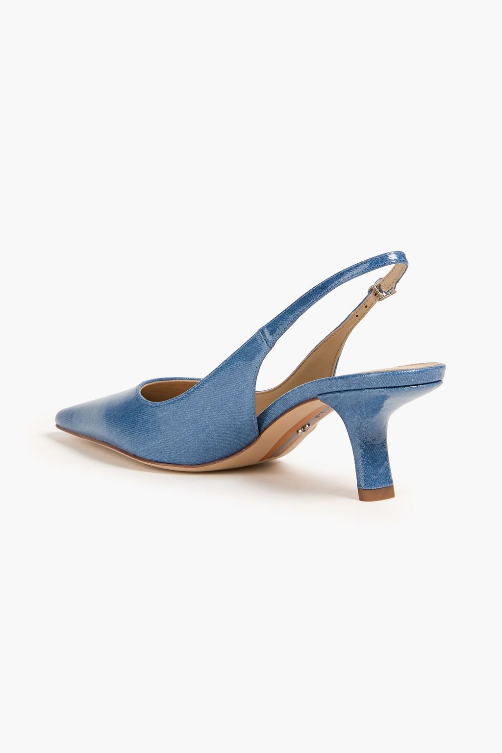 SAM EDELMAN حذاء بامب "بيانكا" مزوّد بحزام كاحل من الدنيم مطلي