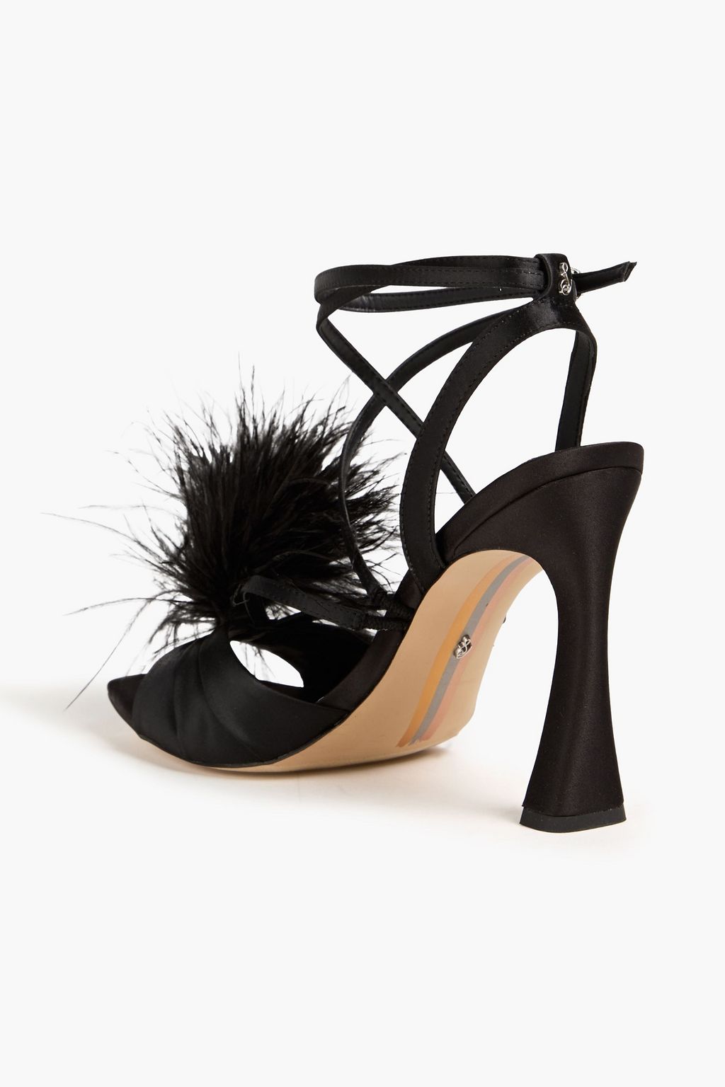 SAM EDELMAN Leon サテン サンダル フェザートリム