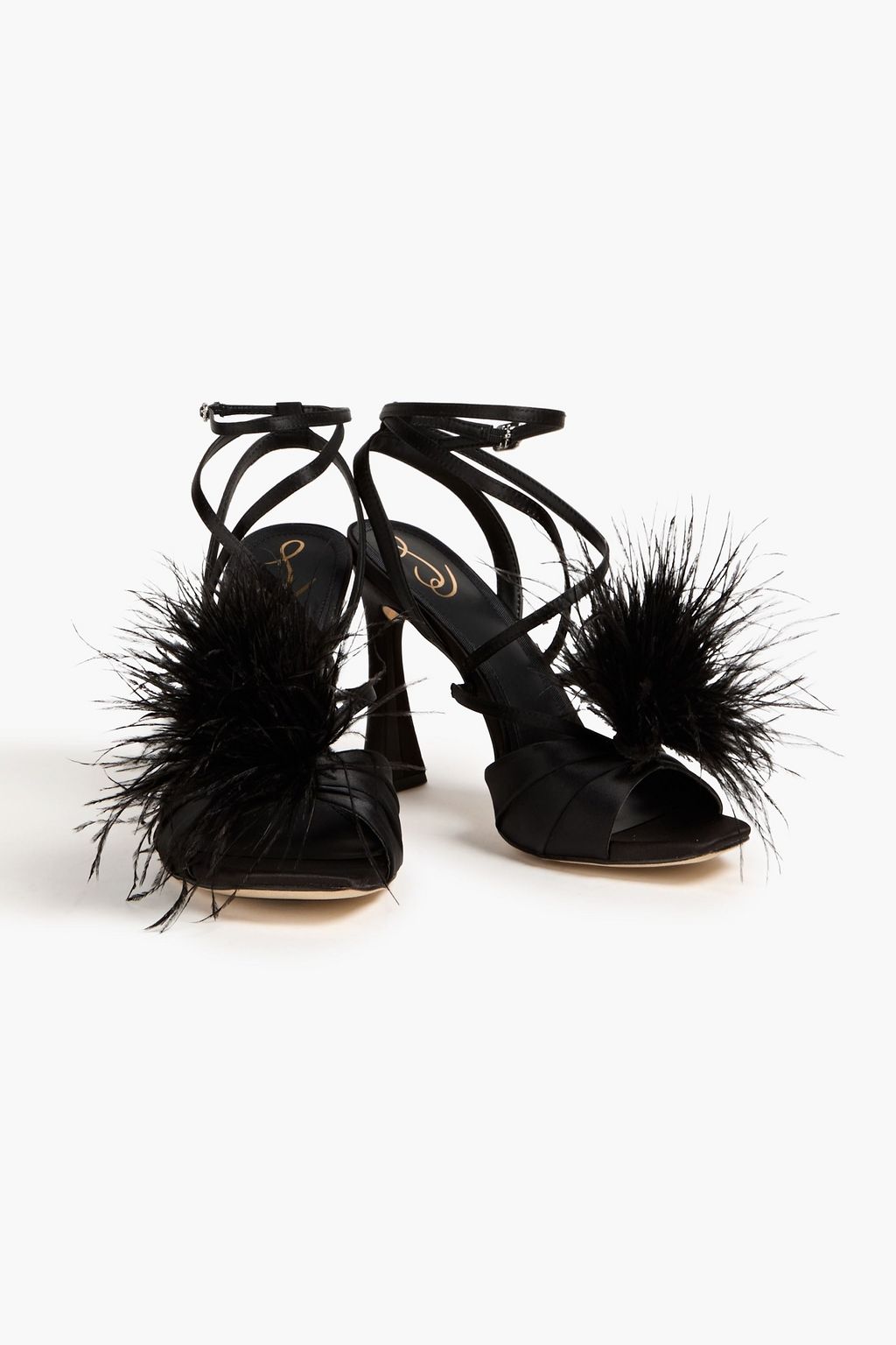 SAM EDELMAN Leon サテン サンダル フェザートリム