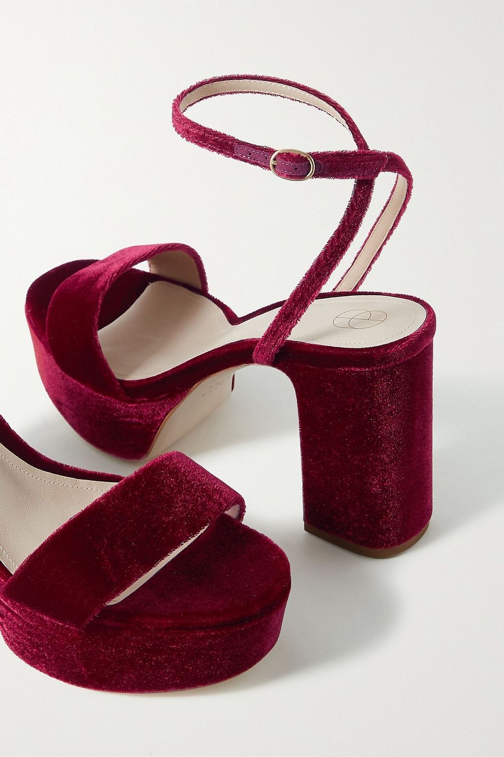 PORTE & PAIRE Velvet platform sandals