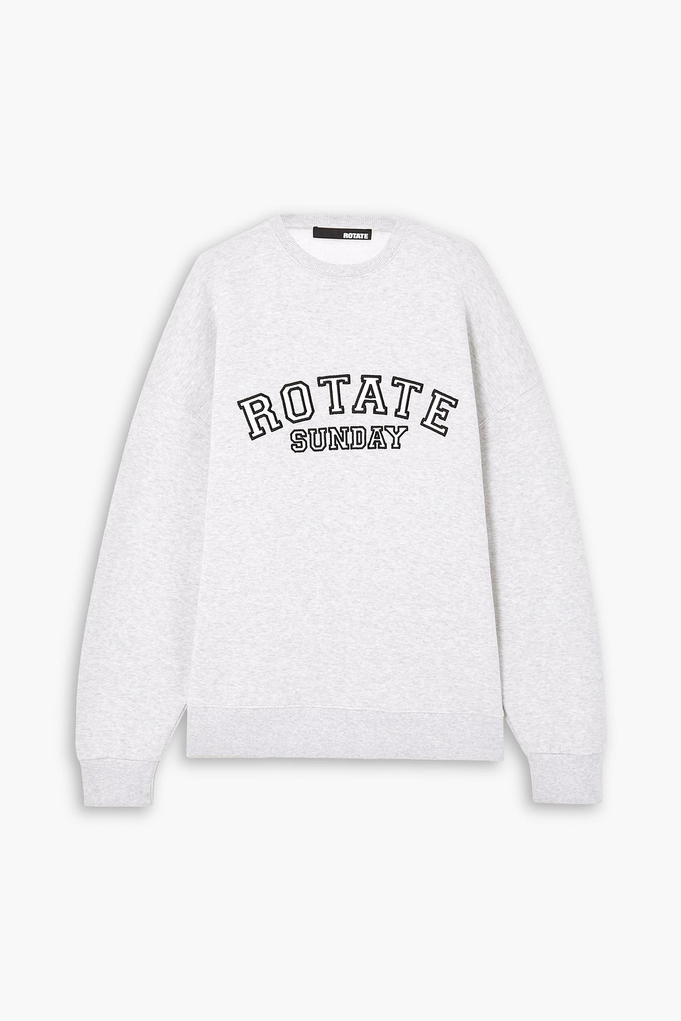 ROTATE BIRGER CHRISTENSEN SUNDAY EMBROIDERED COTTON-FLEECE SWEATSHIRT