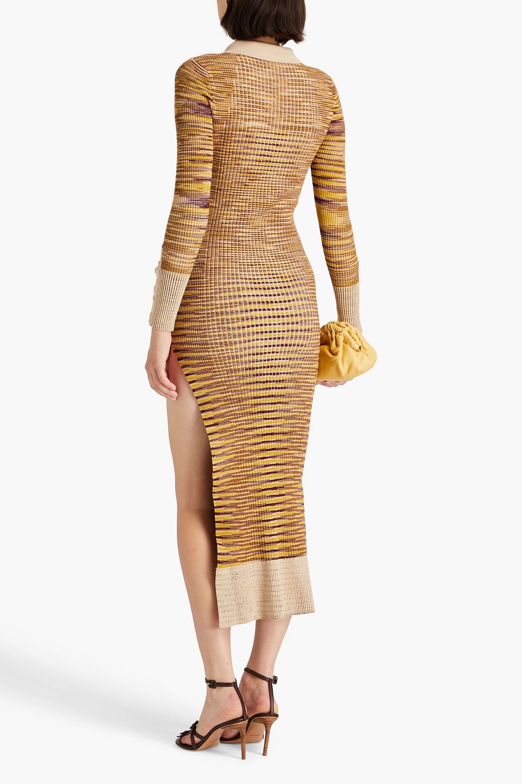 JACQUEMUS Zucca space-dyed cotton and merino wool-blend midi dress
