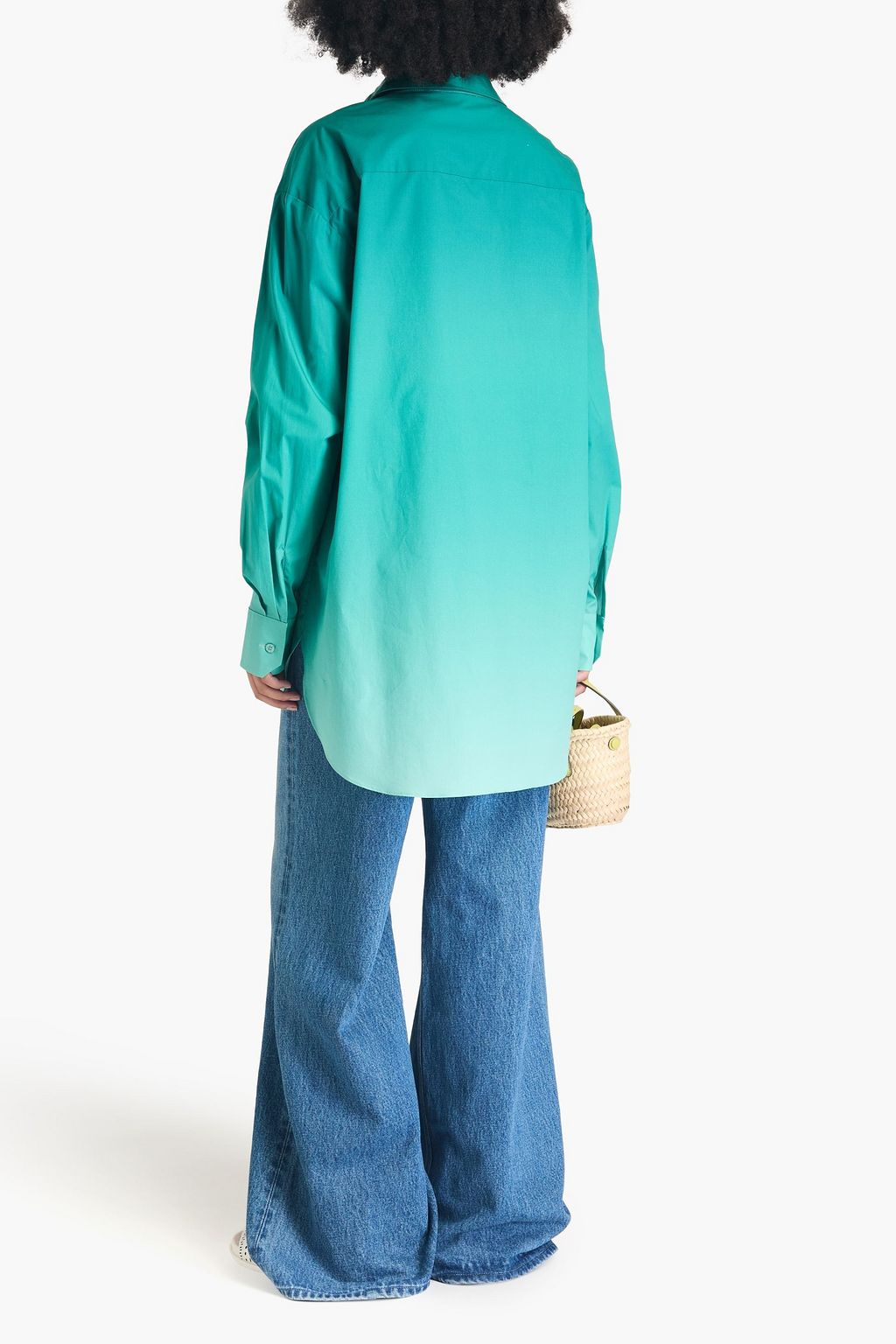 OSCAR DE LA RENTA Dégradé stretch-cotton poplin shirt