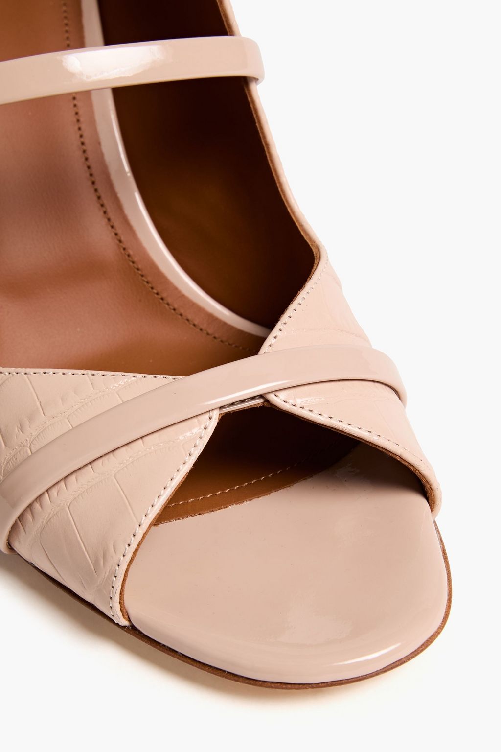 MALONE SOULIERS 노라 크로커다일 이펙트 가죽 샌들
