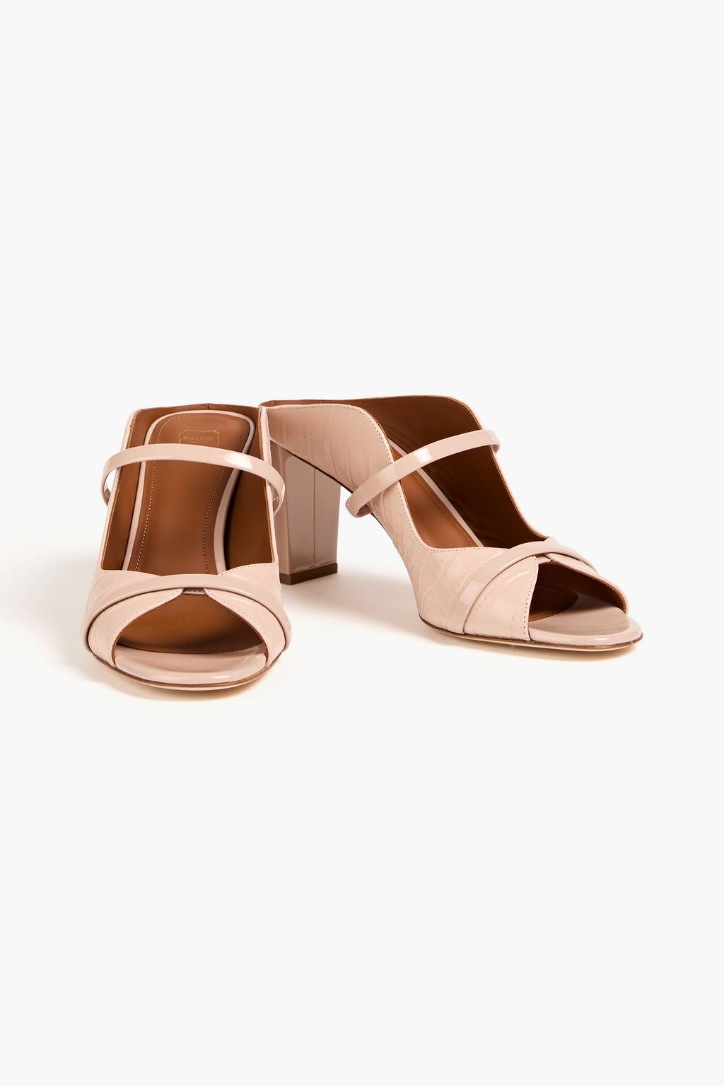 MALONE SOULIERS 노라 크로커다일 이펙트 가죽 샌들