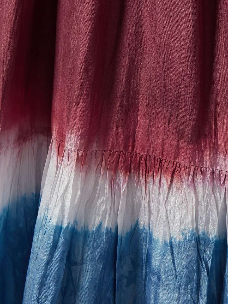 nevaeh gathered tie-dyed silk-crepe midi dress