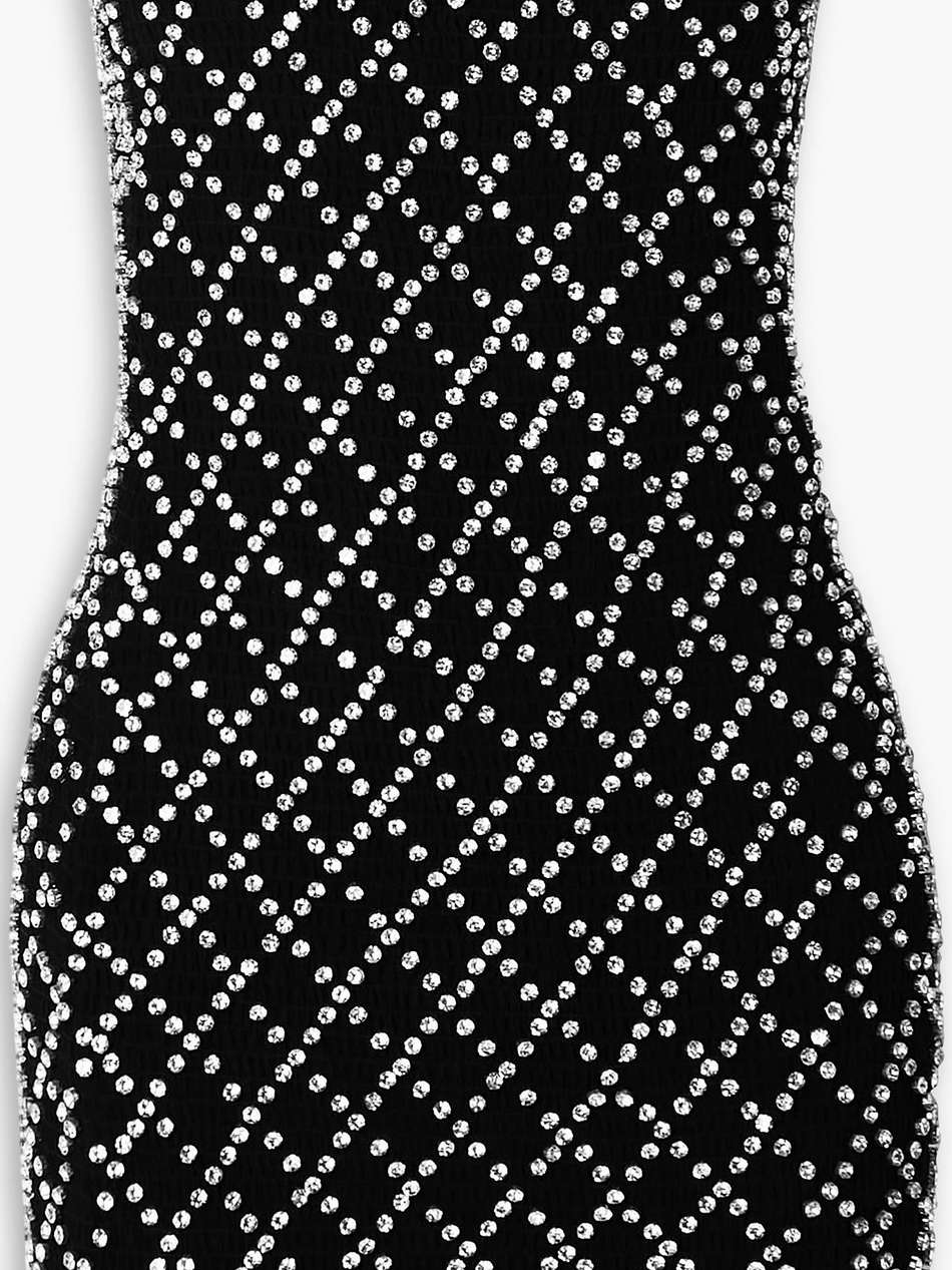 felicity strapless embellished shirred chiffon mini dress