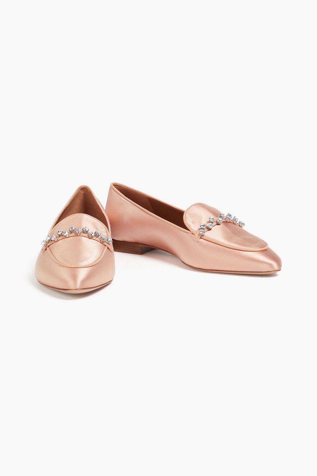 MALONE SOULIERS حذاء لوفر "برونا" من الساتان مزين بالكريستال
