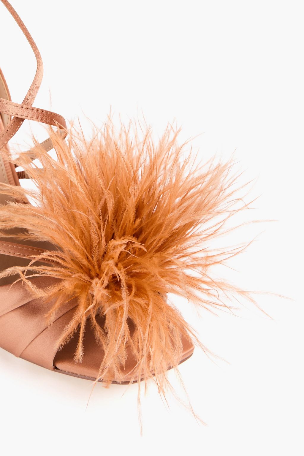SAM EDELMAN Feather-embellished satin sandals