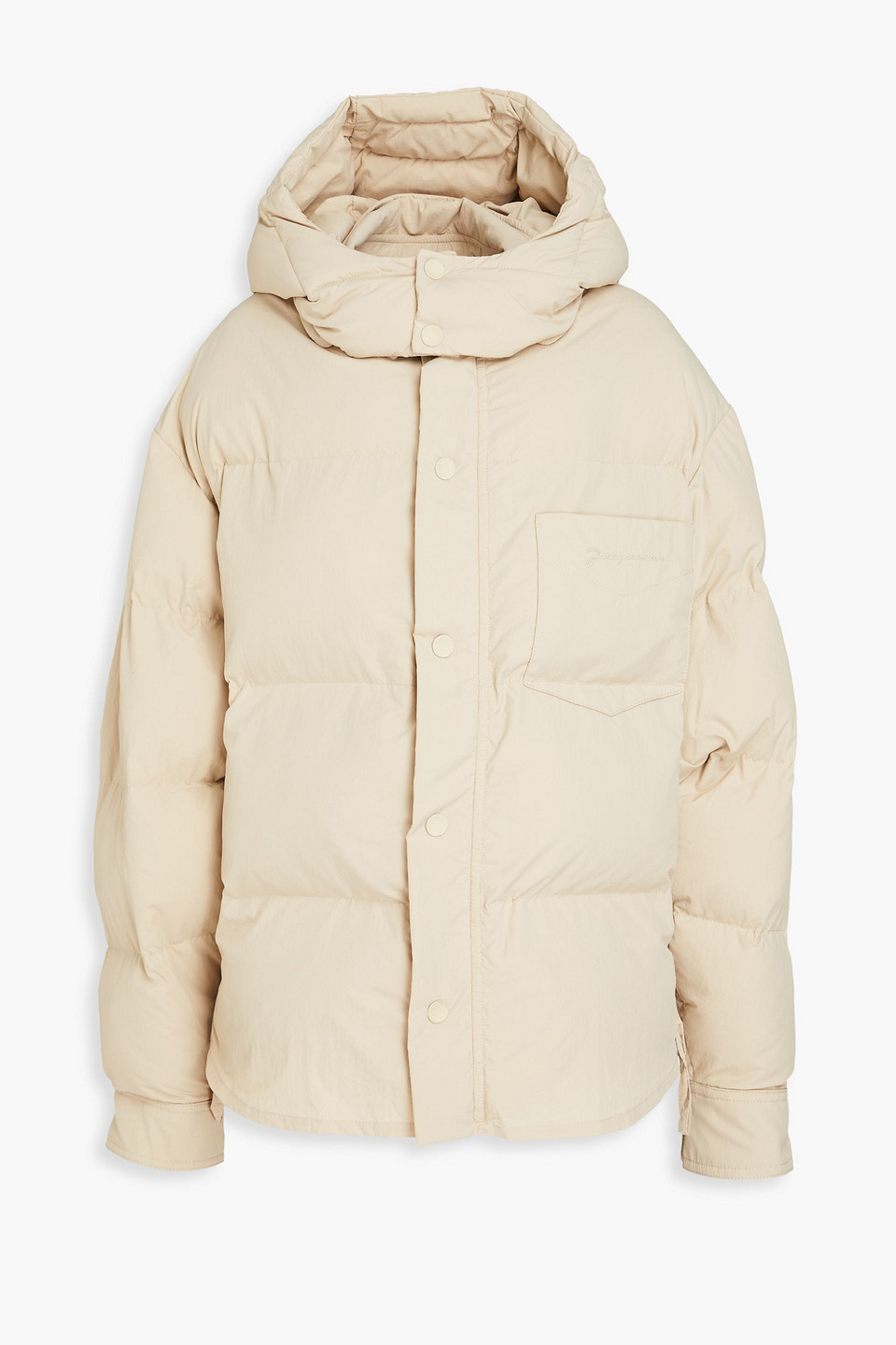 Jacquemus La Doudoune Quilted Shell Hooded Jacket In Beige