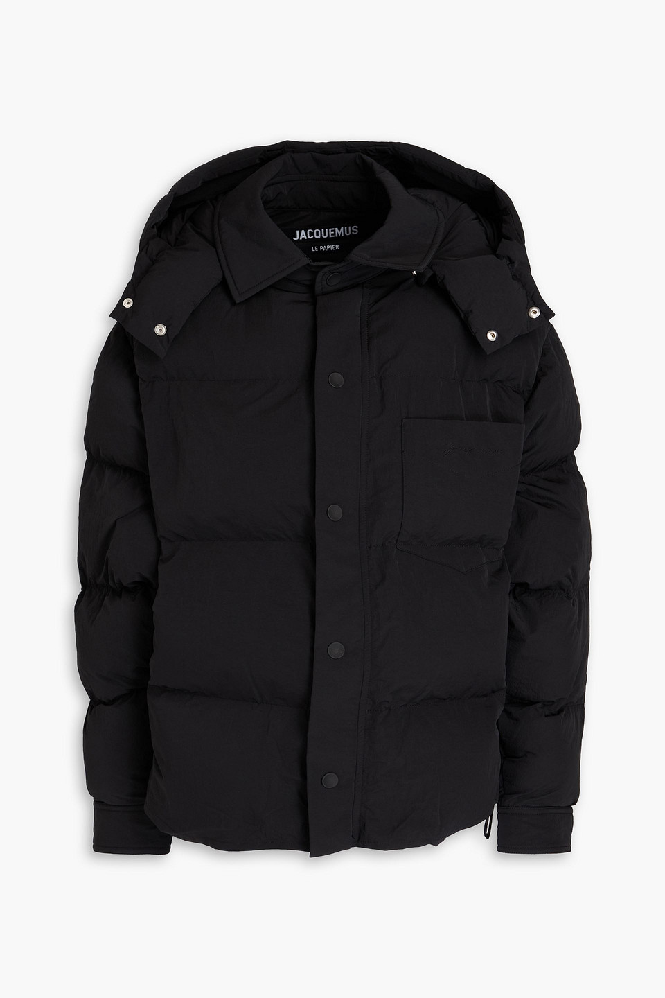 Jacquemus La Doudoune Quilted Shell Hooded Jacket In Black