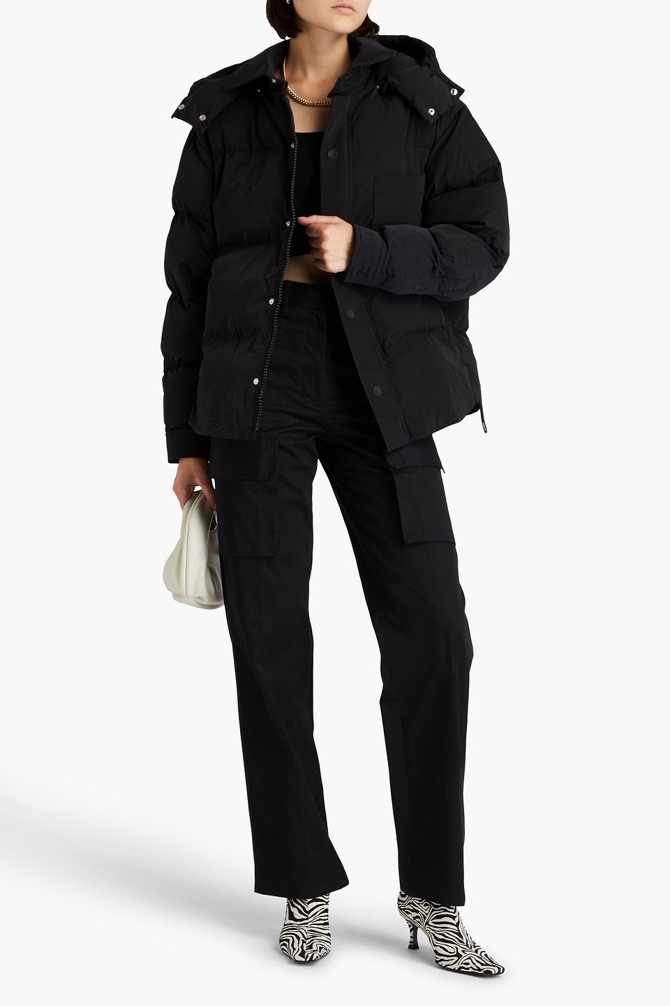 Jacquemus La Doudoune Quilted Shell Hooded Jacket In Black