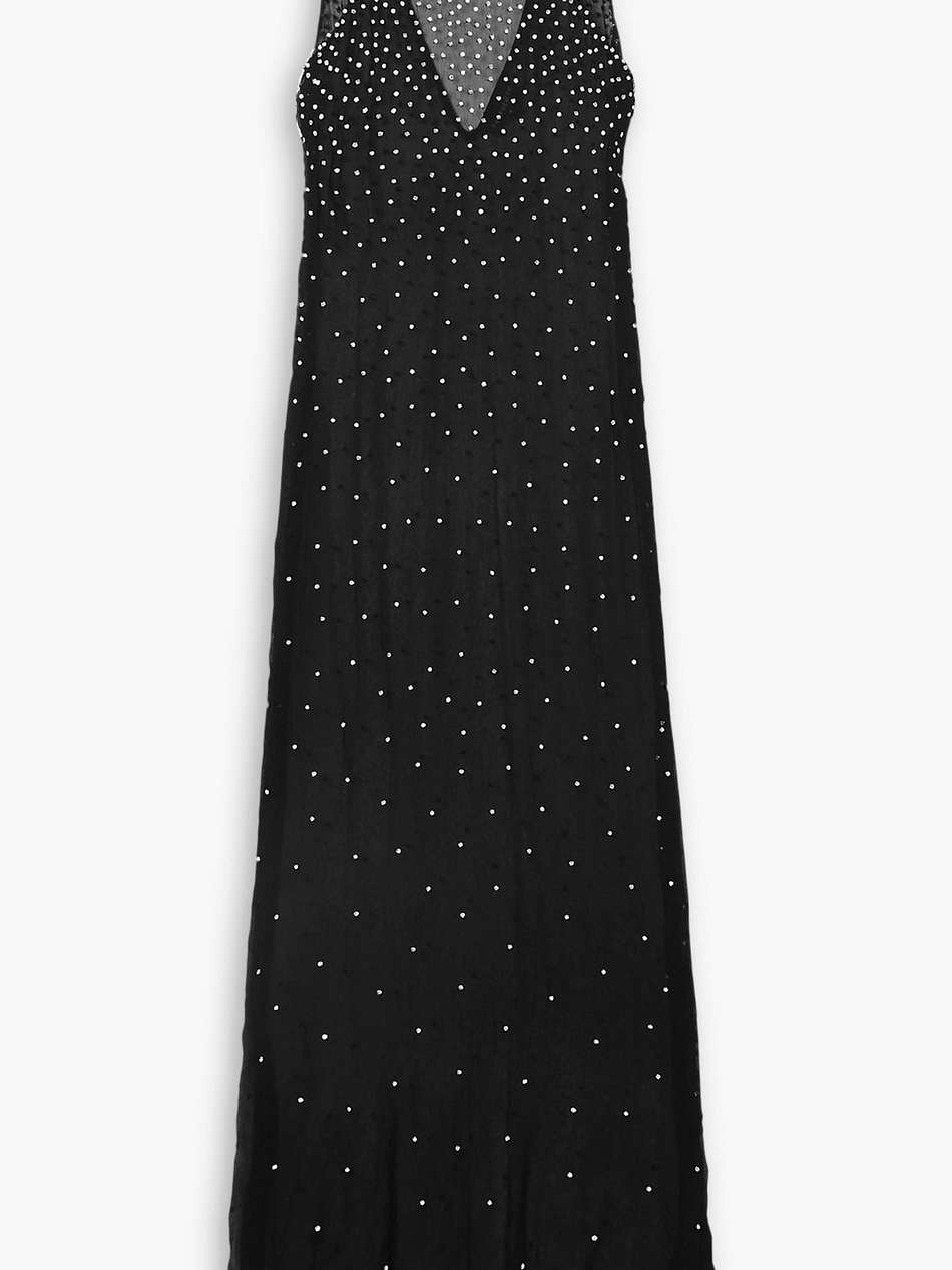 carmella crystal-embellished crepon maxi dress