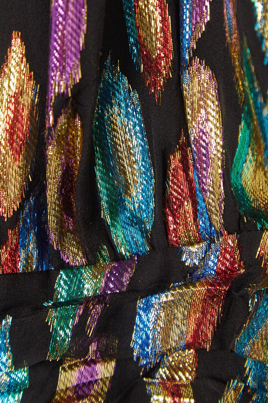 RIXO Golden metallic fil coupé silk-blend chiffon mini dress
