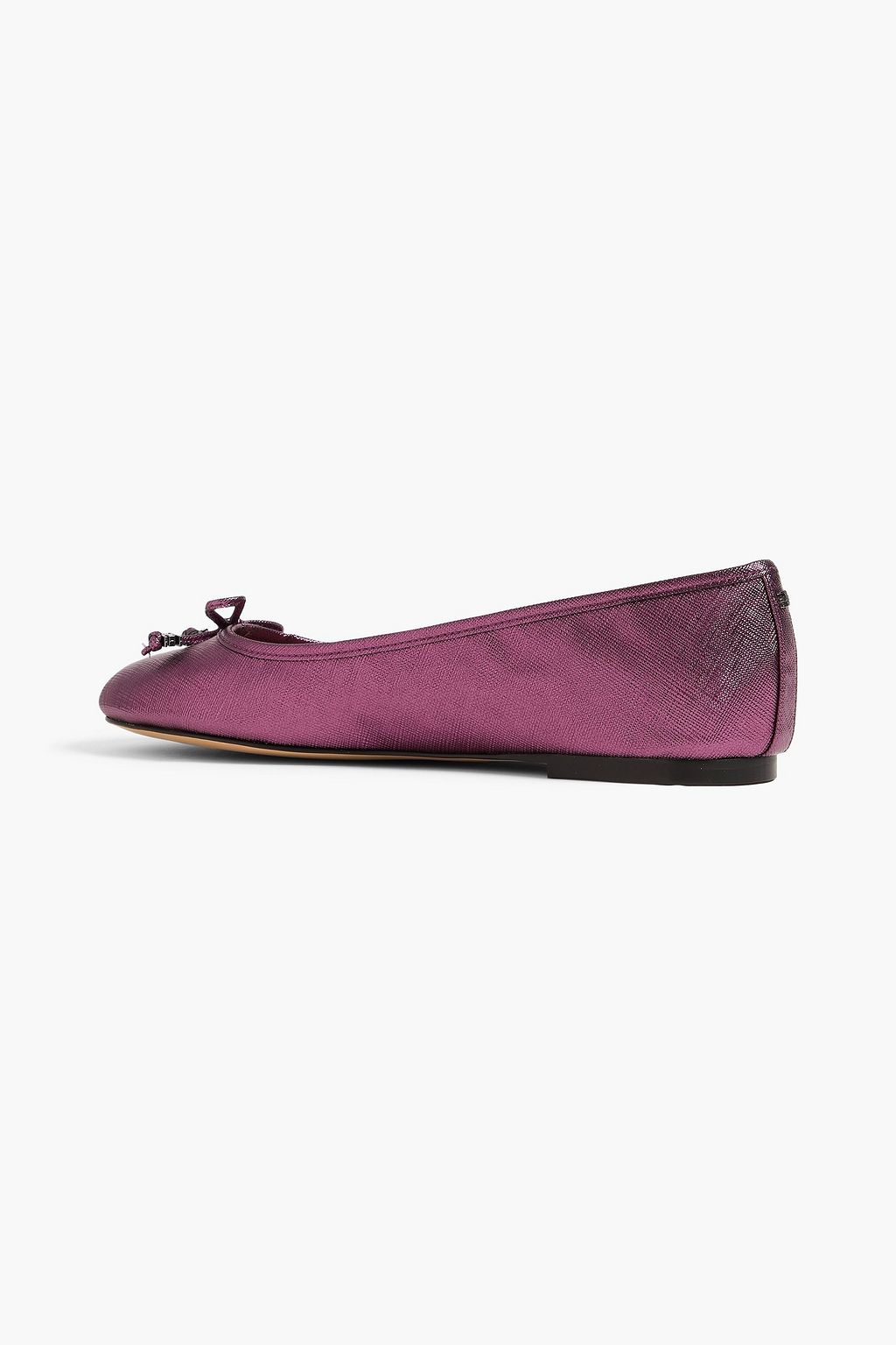 SAM EDELMAN Metallic textured-leather ballet flats
