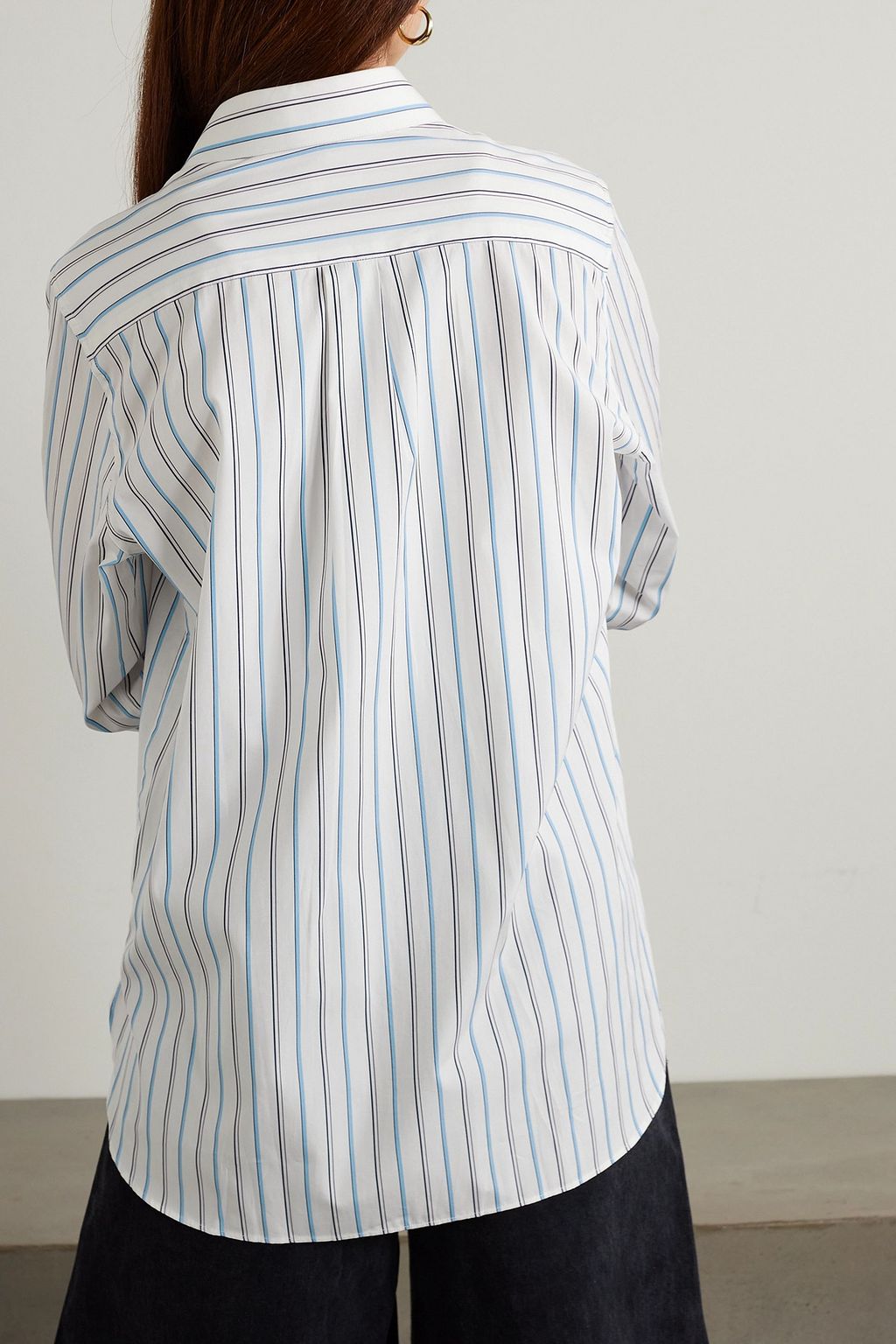SÉBLINE Chemise De Garçon striped cotton-poplin shirt