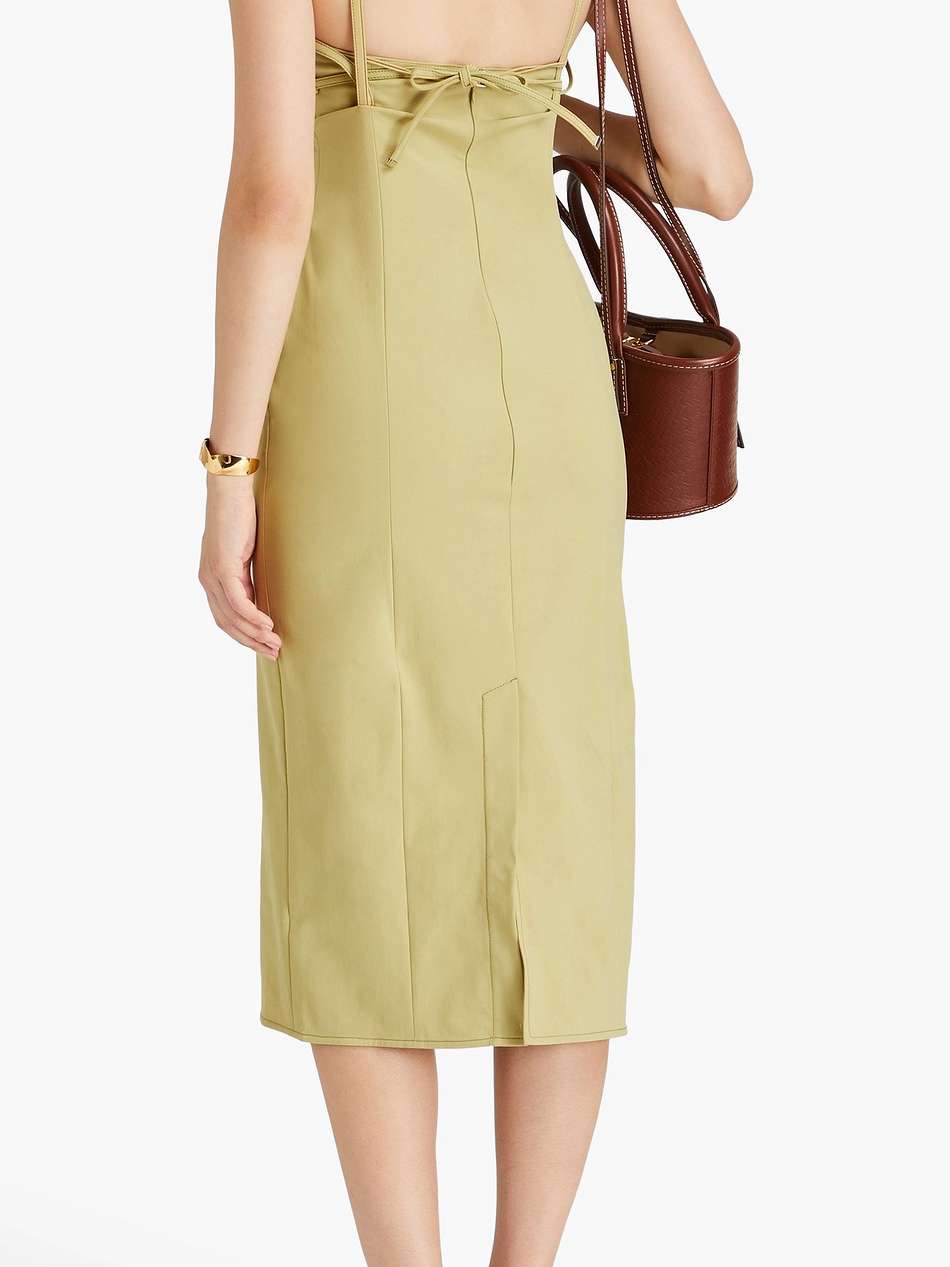 bikini cutout stretch-twill midi dress