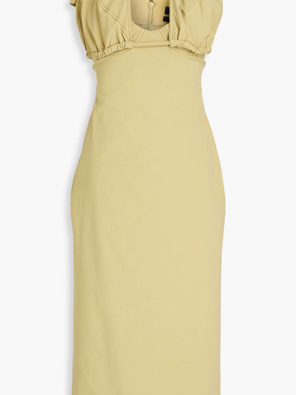 bikini cutout stretch-twill midi dress