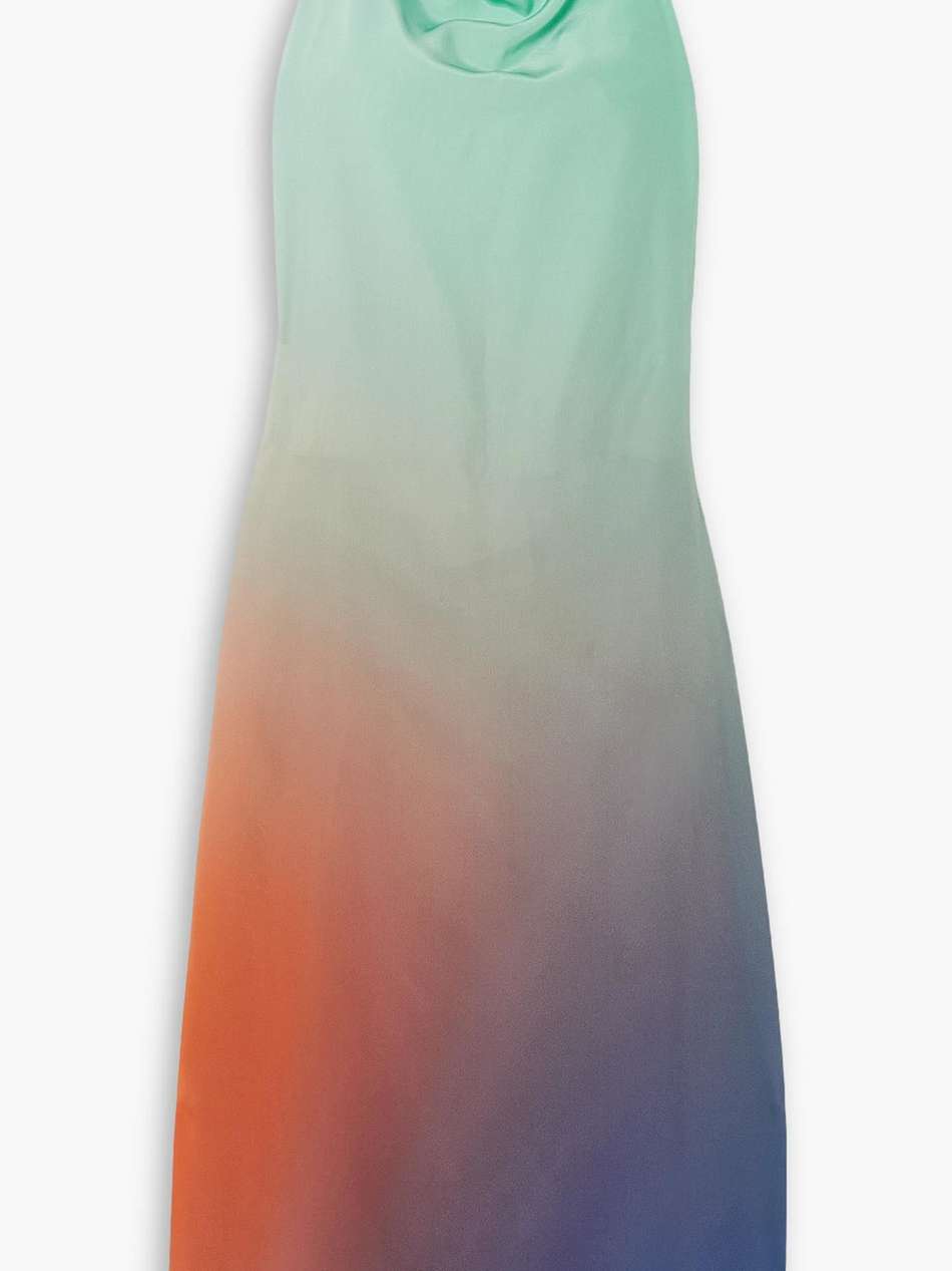 draped dégradé silk-chiffon dress