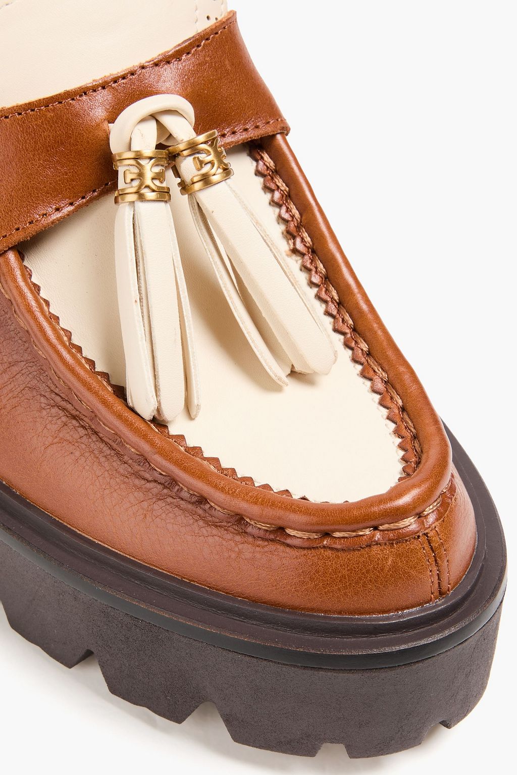 SAM EDELMAN حذاء لوفر بلاتفورم من الجلد مزين بشراشيب