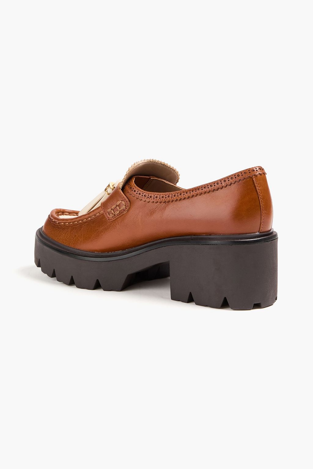 SAM EDELMAN حذاء لوفر بلاتفورم من الجلد مزين بشراشيب