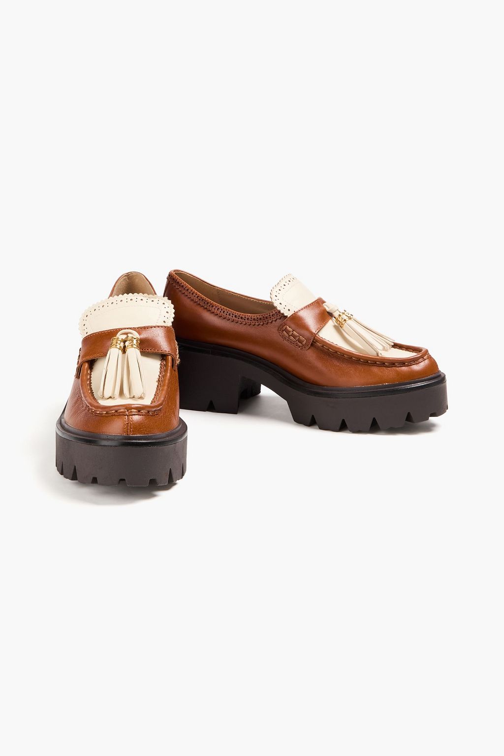 SAM EDELMAN حذاء لوفر بلاتفورم من الجلد مزين بشراشيب