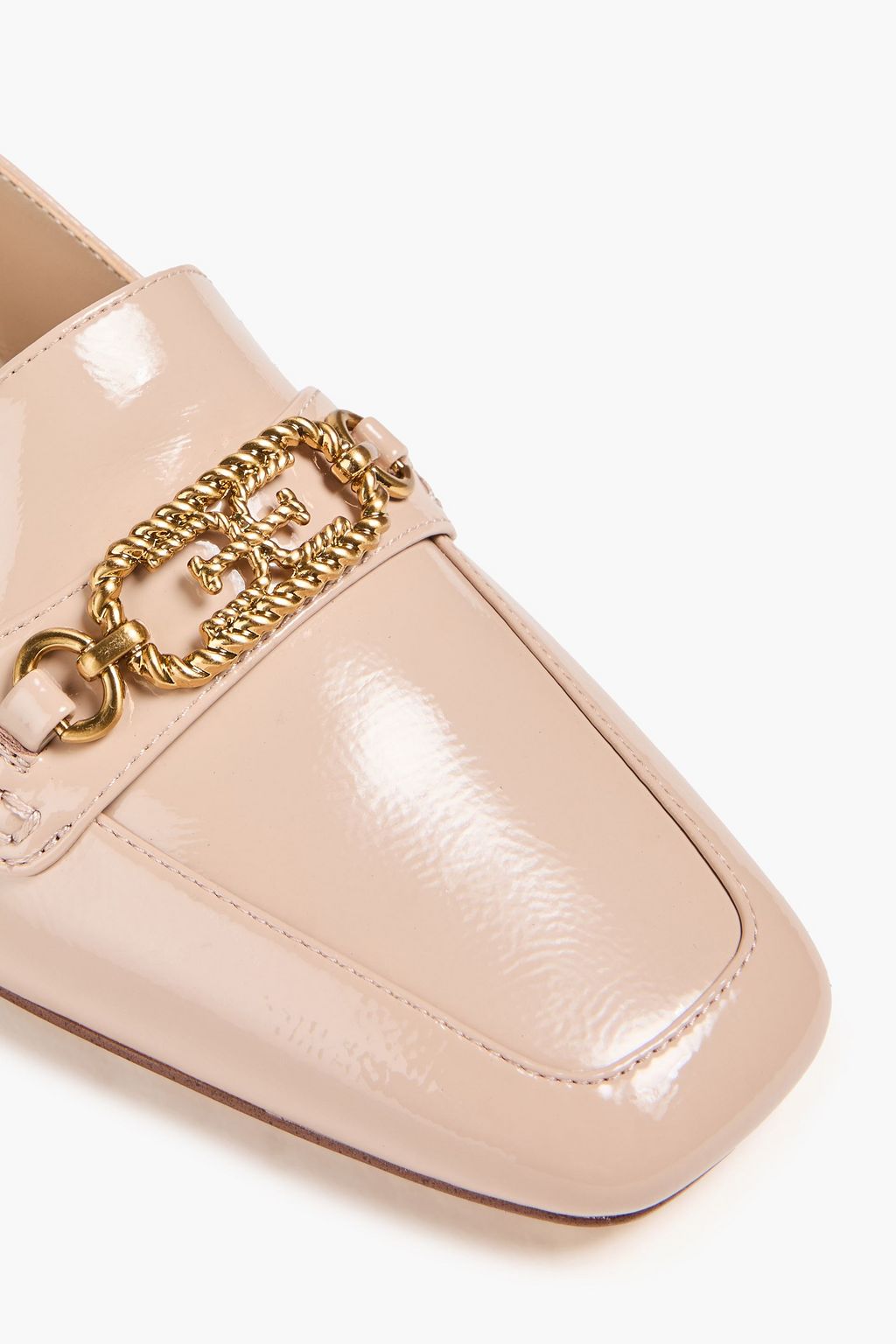 SAM EDELMAN フェイクパテントレザー スリングバックパンプス