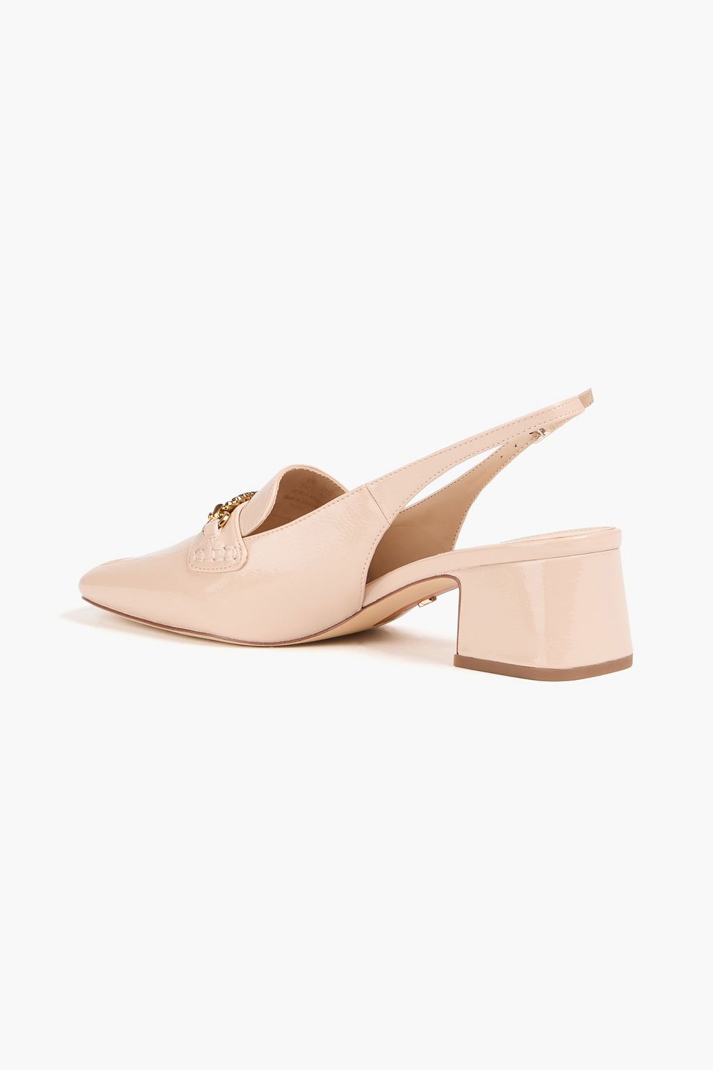 SAM EDELMAN フェイクパテントレザー スリングバックパンプス