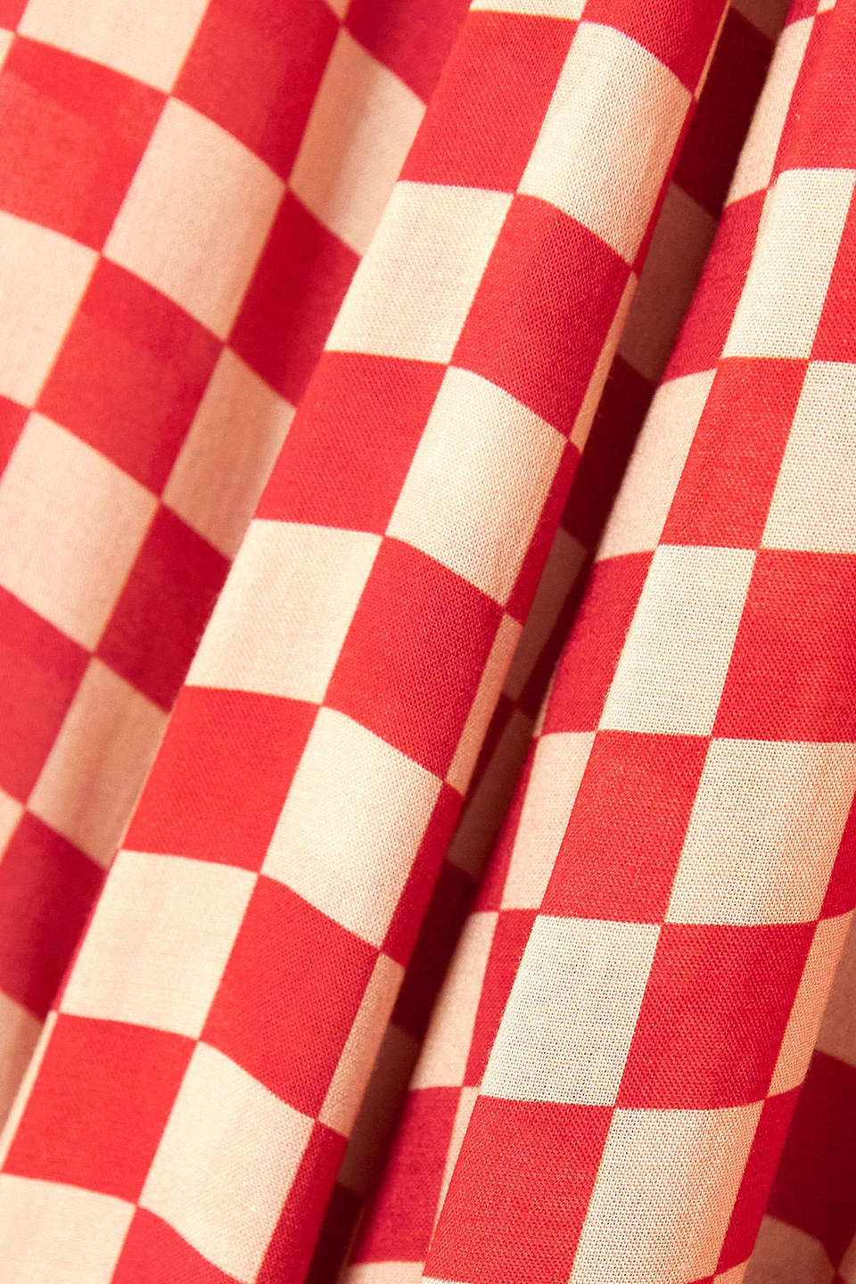 RIXO LONDON MADDISON CHECKED WOVEN MIDI SHIRT DRESS